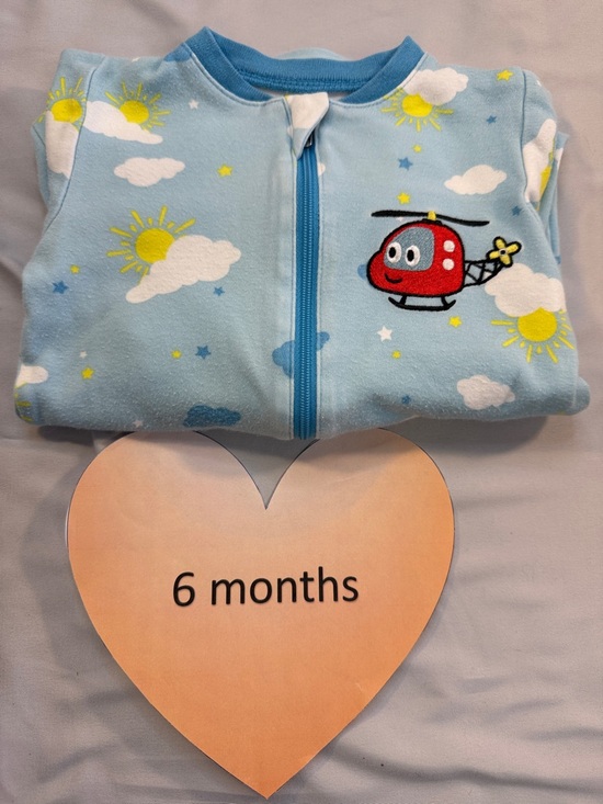 Tuffy Other - Tuffy Blue Baby Onesie with Helicopter and Cloud Design